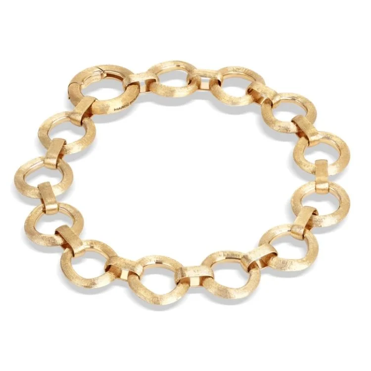 Women’s rose gold bracelets-Jaipur Collection 18K Yellow Gold Flat Link Bracelet