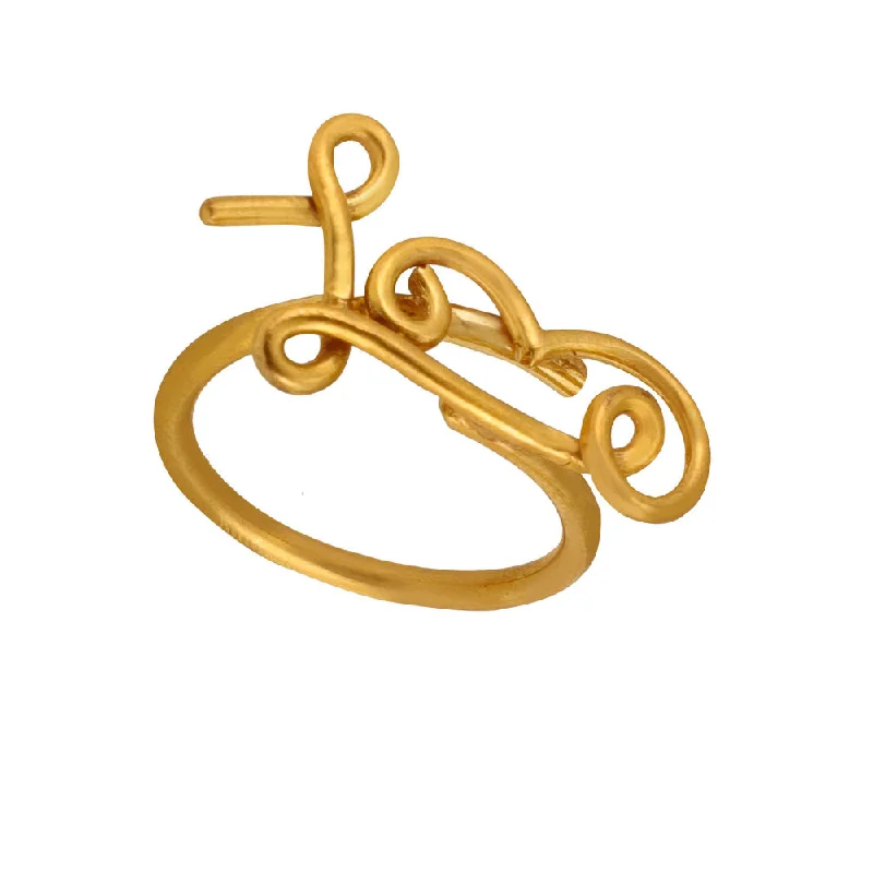 Women’s square rings-VARNIKA ARORA Ally-22K Gold Plated Love Ring