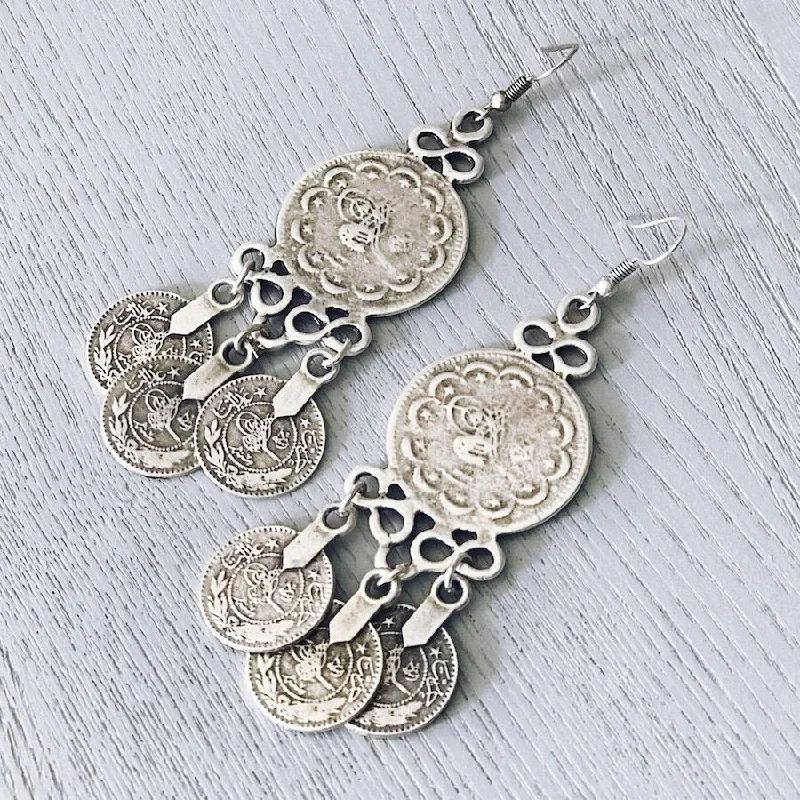 Women’s matching earrings sets-Anatolian Boho Earrings - "Turkish Coins"